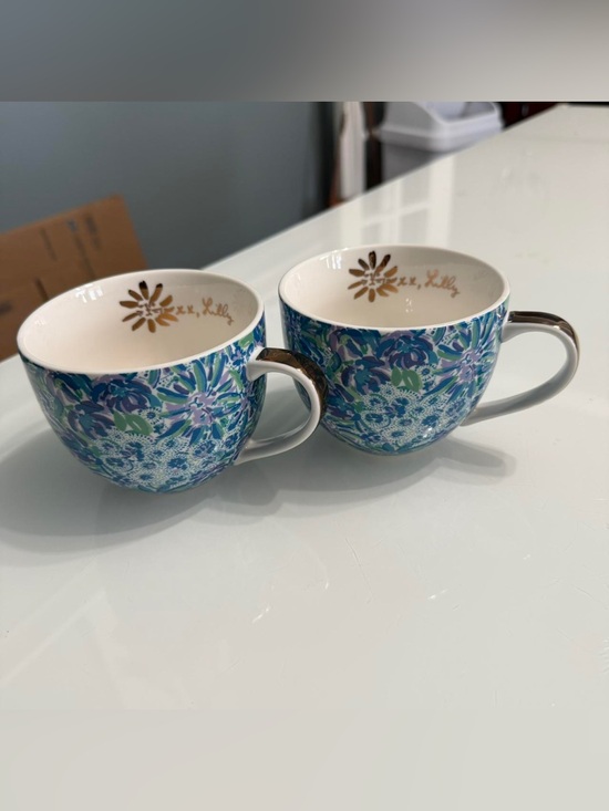 Lilly Pulitzer Other - 3 Lilly Pulitzer Blue Floral Ceramic Mugs - (only 2 pictured)